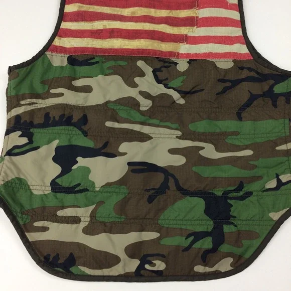 Denim Supply Ralph Lauren Vest Womens Medium Camo American Flag Lightweight USA - Picture 3 of 13